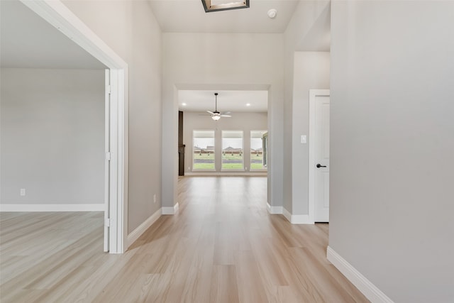 hall featuring light hardwood / wood-style floors