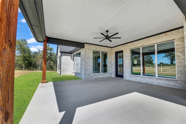 view of patio / terrace with ceiling fan