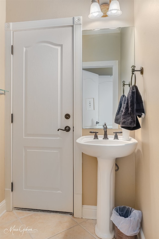 bathroom featuring tile patterned flooring