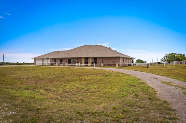 exterior space with a lawn