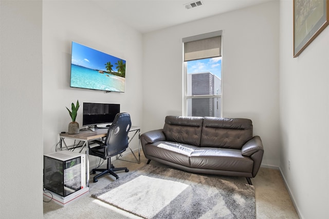 view of carpeted office