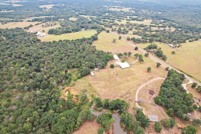 aerial view featuring a rural view