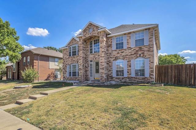 view of front of property featuring a front yard