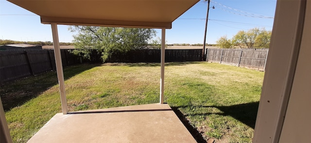 view of yard featuring a patio area