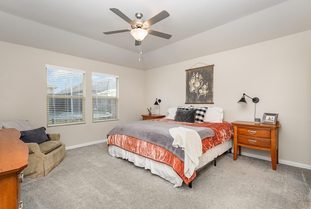 641 Fletcher Dr, Fate, TX 75087 - bedroom with light carpet, baseboards, and ceiling fan
