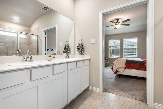 641 Fletcher Dr, Fate, TX 75087 - bathroom with visible vents, a stall shower, ensuite bathroom, and a sink