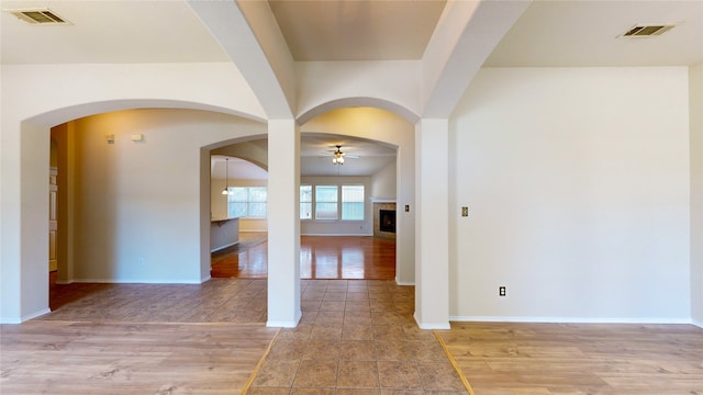 hall featuring wood-type flooring