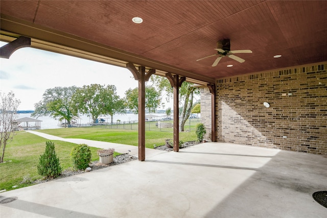 view of patio / terrace with ceiling fan