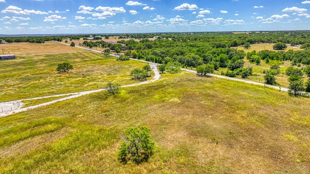 birds eye view of property with a rural view