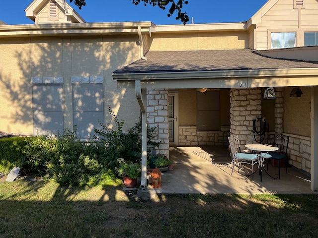 exterior space featuring a yard and a patio