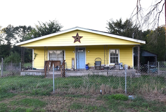 view of front of home featuring a porch