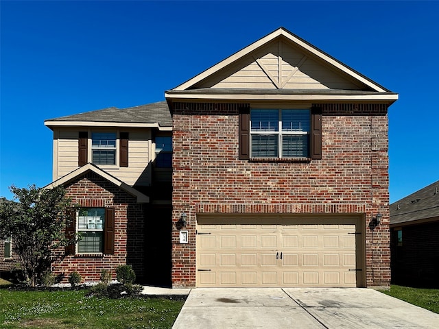 front of property with a garage