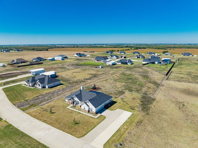 bird's eye view with a rural view