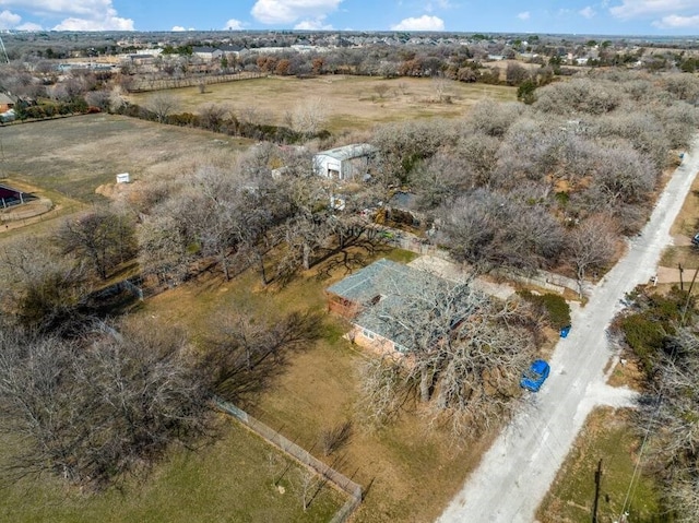 aerial view with a rural view