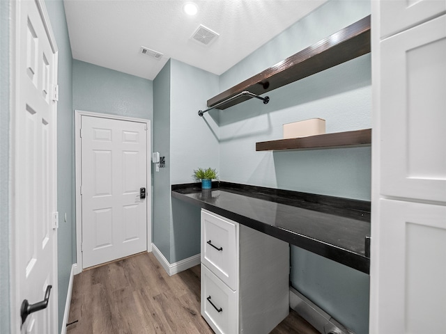 office area featuring light hardwood / wood-style flooring