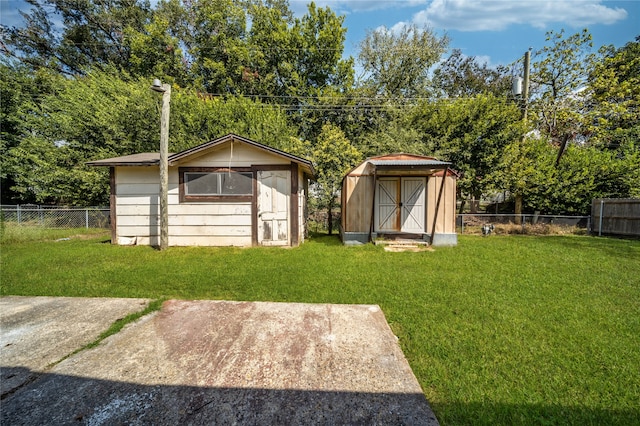 exterior space with a storage unit