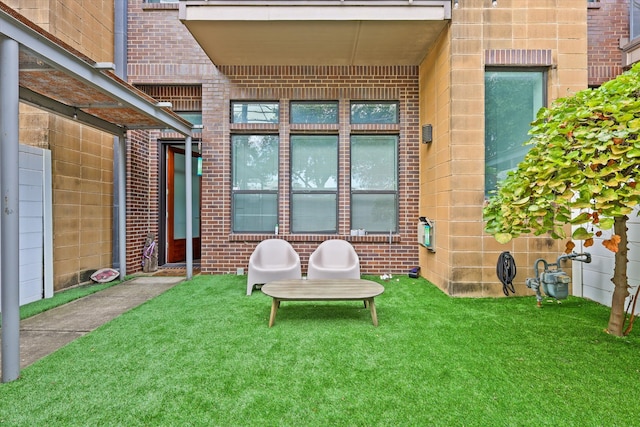 exterior space with a lawn