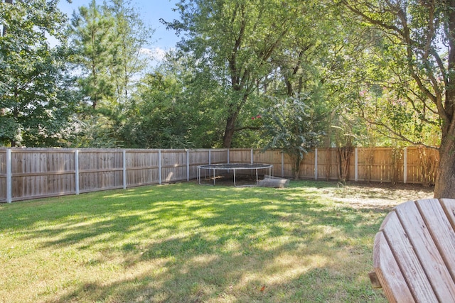 view of yard featuring a trampoline