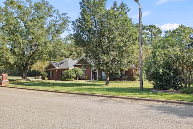 view of front facade featuring a front yard