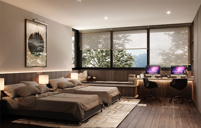 bedroom featuring hardwood / wood-style flooring