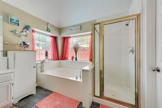 bathroom with separate shower and tub