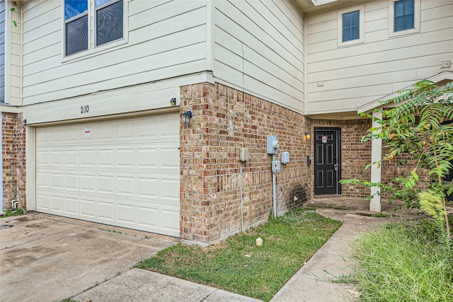 exterior space featuring a garage