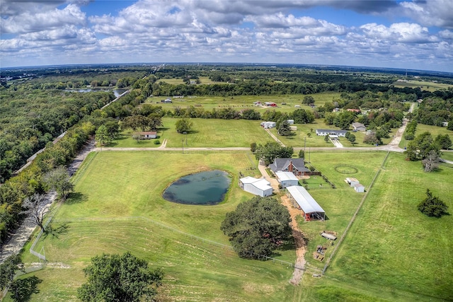 aerial view with a rural view