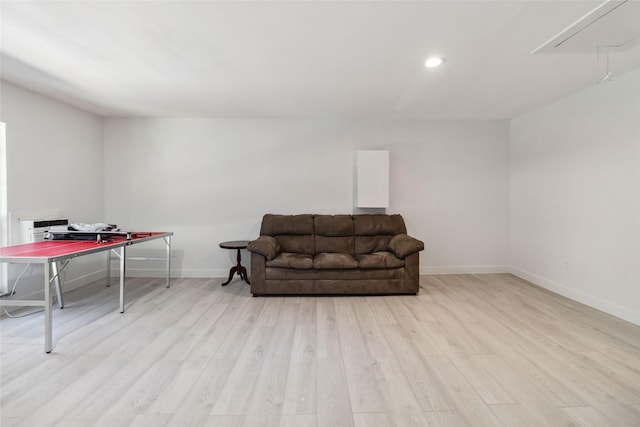 living area featuring light hardwood / wood-style floors