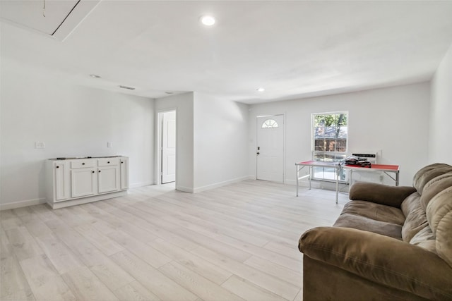 living room featuring light hardwood / wood-style flooring