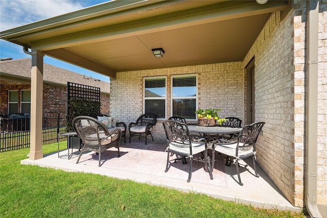 view of patio featuring an outdoor hangout area