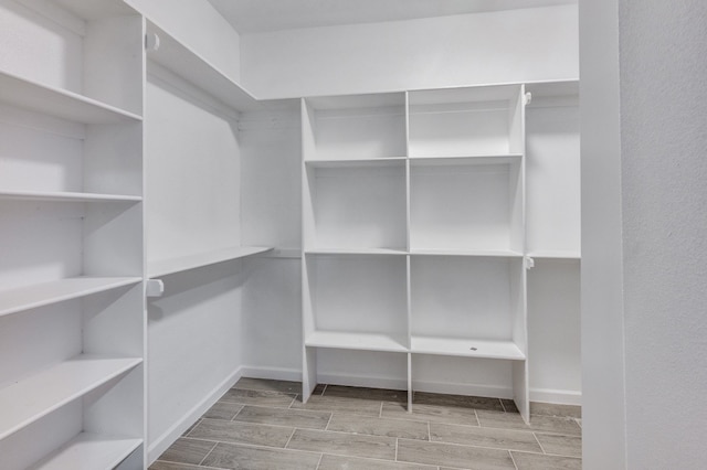 spacious closet featuring light wood-type flooring