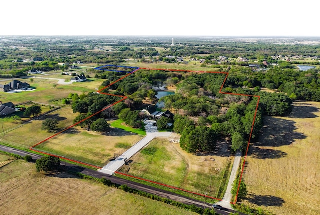 aerial view featuring a rural view