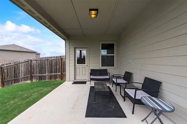 view of patio / terrace featuring an outdoor hangout area