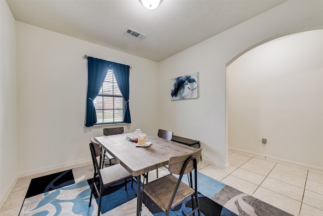 view of tiled dining room