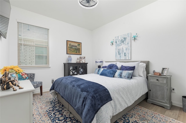 bedroom featuring light hardwood / wood-style flooring