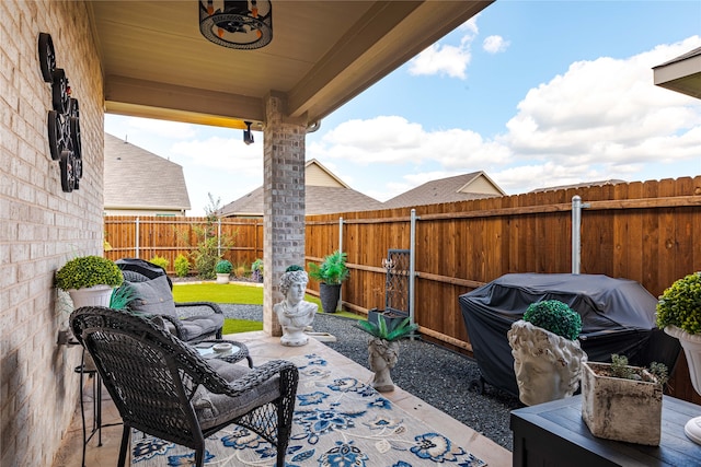 view of patio / terrace featuring grilling area