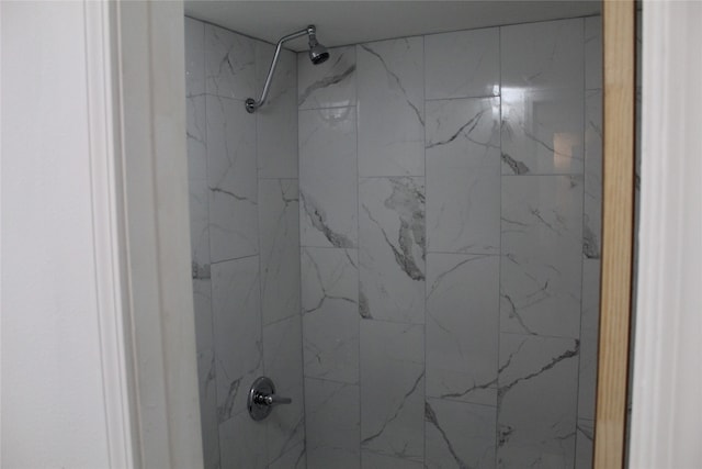 interior details with tiled shower