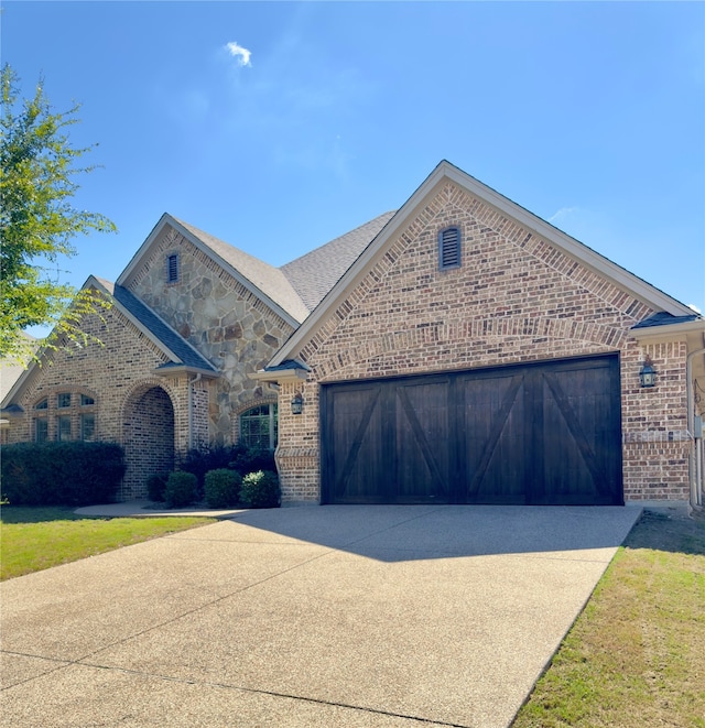 view of front facade with a garage