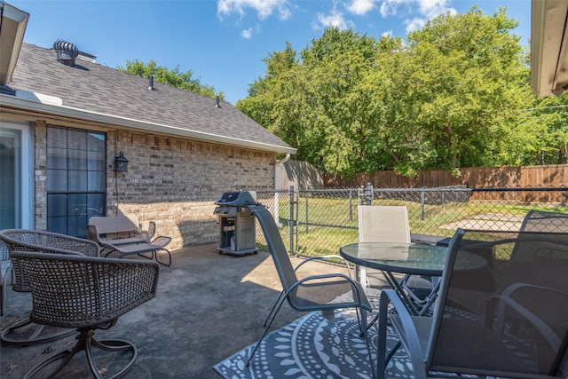 view of patio featuring grilling area