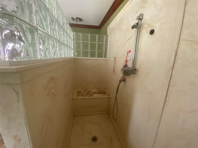 bathroom with walk in shower