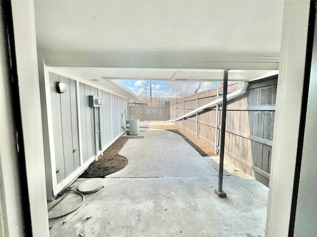 view of patio / terrace featuring central air condition unit