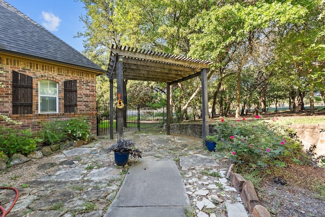 view of patio / terrace with a pergola