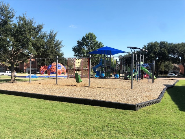 view of play area with a yard