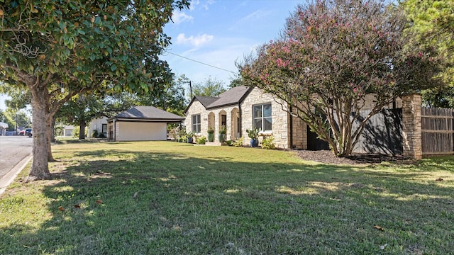 view of front of house with a front yard