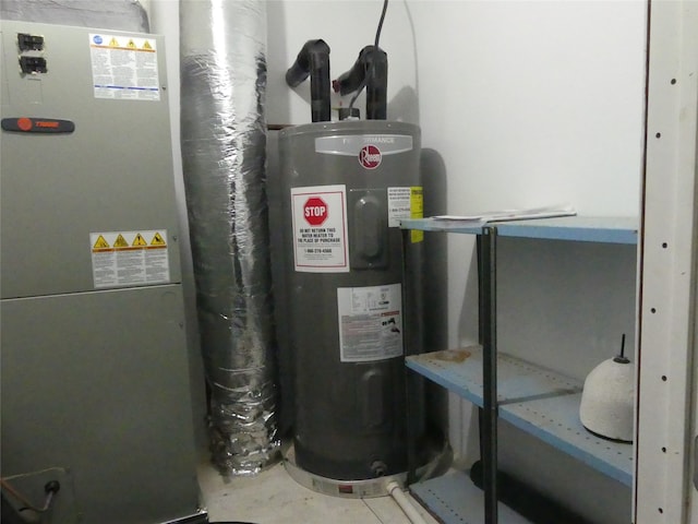 utilities with electric water heater and heating unit