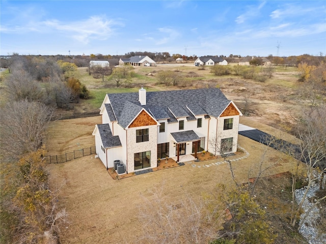 aerial view featuring a rural view