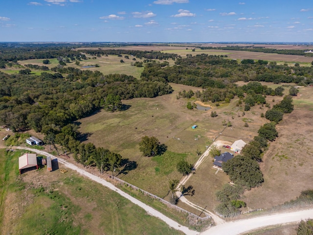 aerial view featuring a rural view