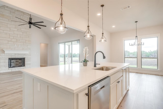 unfurnished dining area with light hardwood / wood-style floors and a chandelier