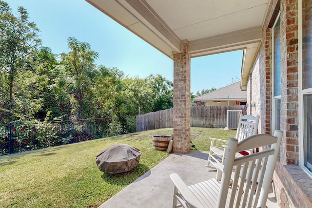 view of patio with central air condition unit