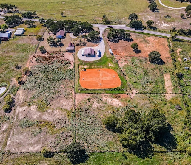 bird's eye view with a rural view